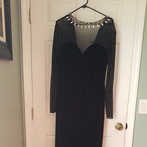 Long Black Velvet Dress